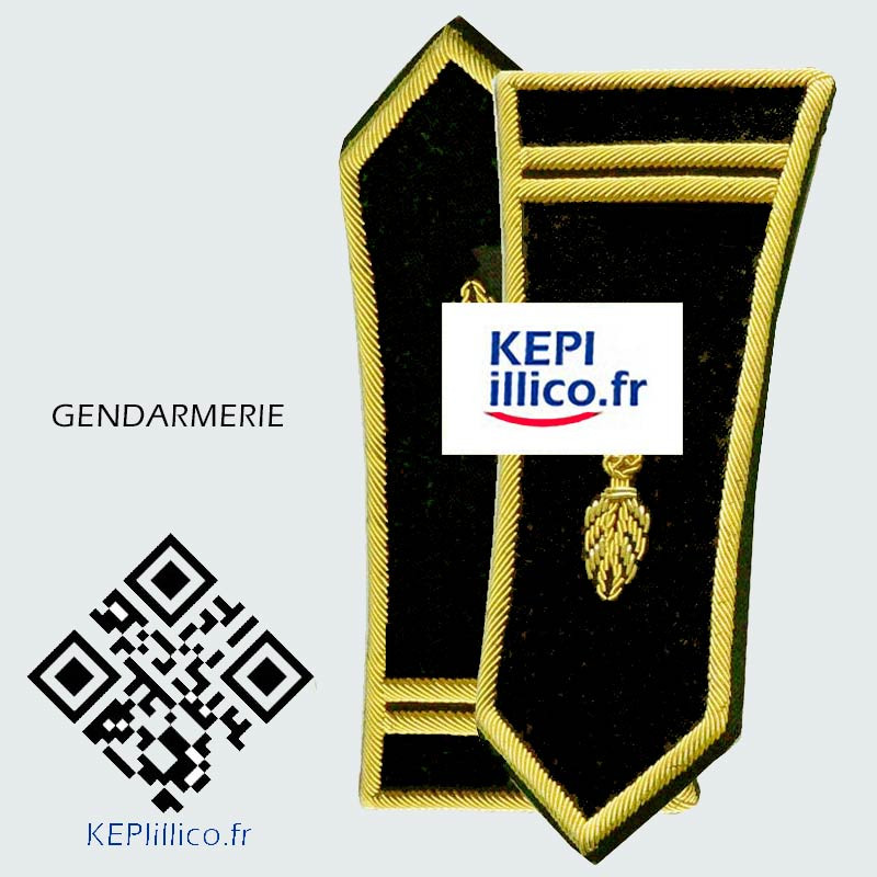 Paire de pattes épaules Lieutenant pour spencer Gendarmerie