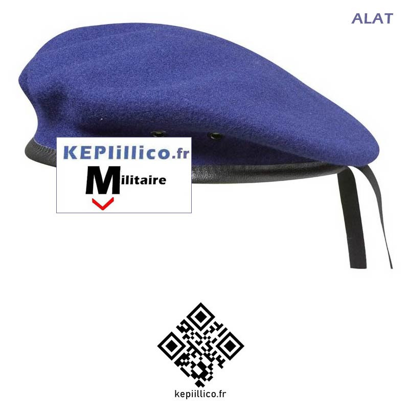 Béret Militaire BLEU ROY ALAT forme commando de l'Armée Française