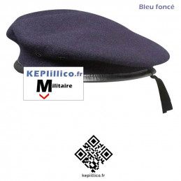 Béret Militaire BLEU FONCE forme commando de l'Armée Française