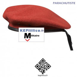 Béret Militaire ROUGE PARACHUTISTE forme commando de l'Armée Française