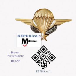 Brevet Cadre parachutiste Militaire troupes aéroportées BCTAP couleur or