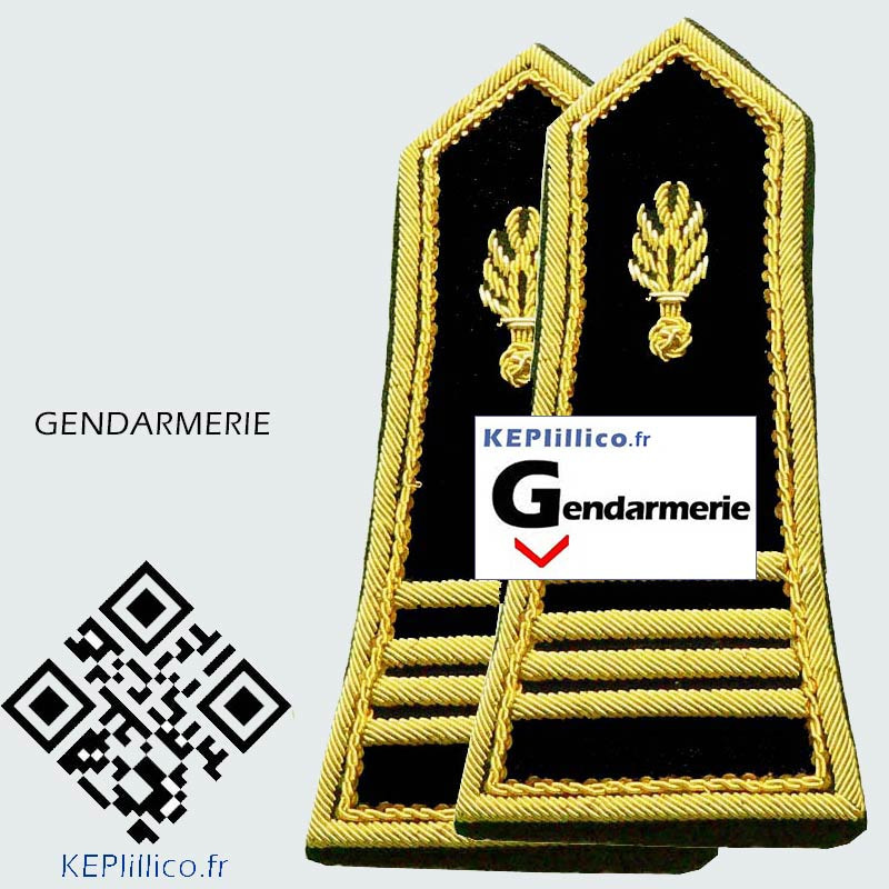 Paire de pattes épaules Commandant Chef d'escadron pour spencer Gendarmerie