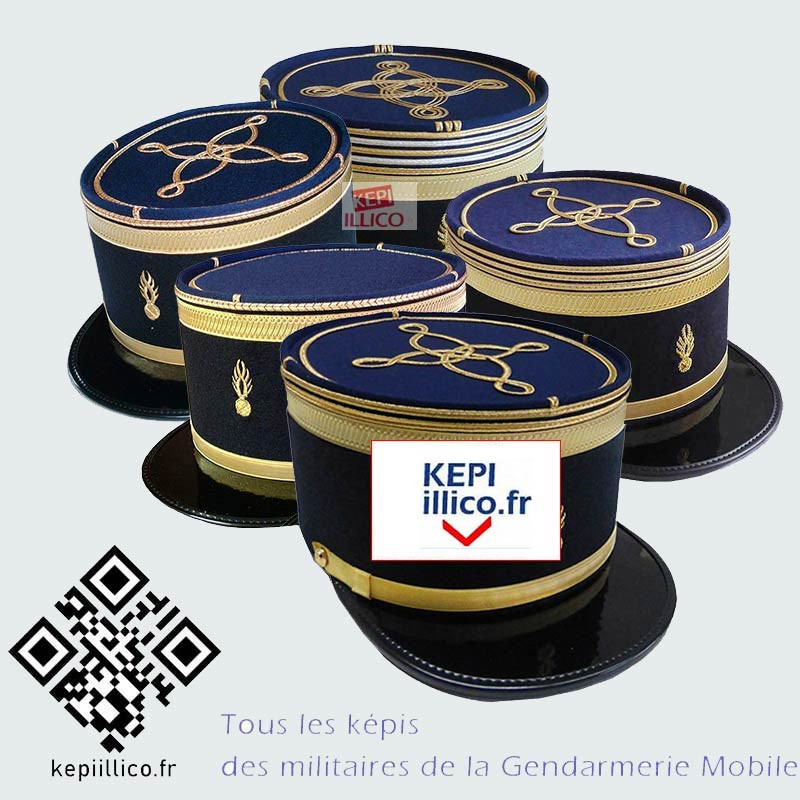 Tous les Képis Gendarmerie Mobile - grade au choix Carrière à Colonel