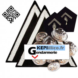 Pack vereuse Gendarme Sous Contrat Départementale - boutons - ecussons de col - galons de manches