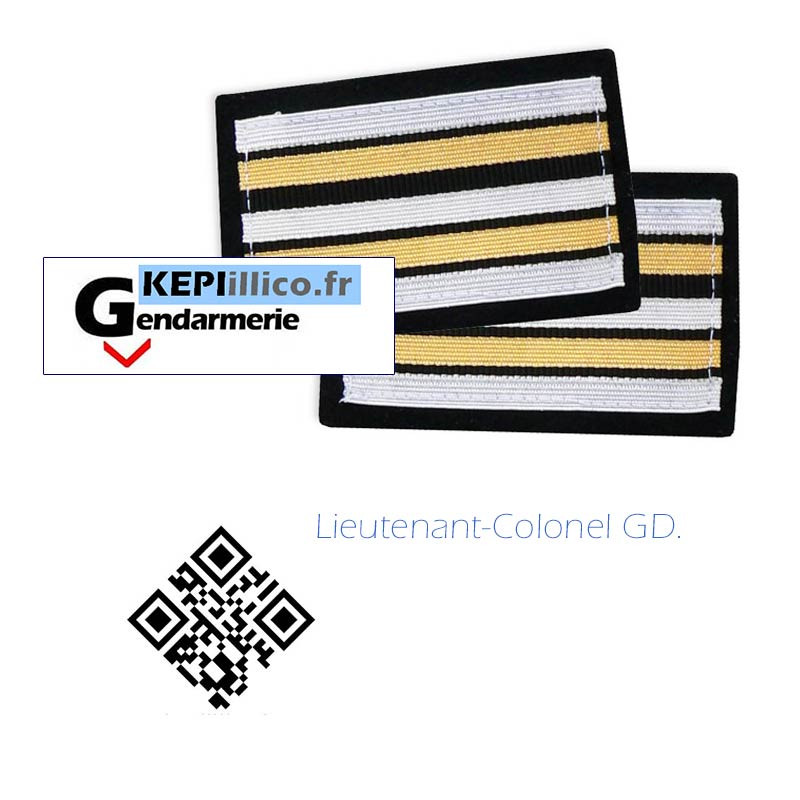 Galons de Manches LIEUTENANT-COLONEL Gendarmerie Départementale