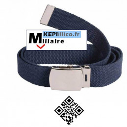 Ceinture sangle bleu marine MILITAIRE boucle Argent
