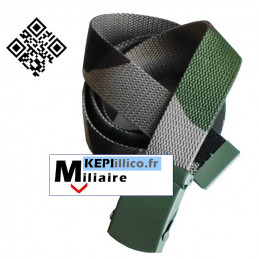 Ceinture sangle Camouflage CE MILITAIRE boucle Kaki