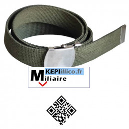 Ceinture sangle Kaki MILITAIRE boucle Argent