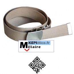 Ceinture sangle Sable MILITAIRE boucle Argent