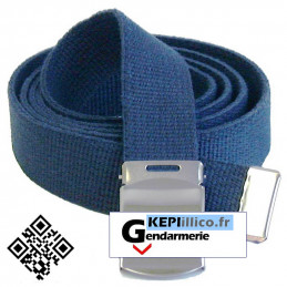 Ceinture sangle Bleu Marine GENDARMERIE boucle Argent