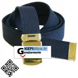 Ceinture sangle Bleu Marine GENDARMERIE boucle Or