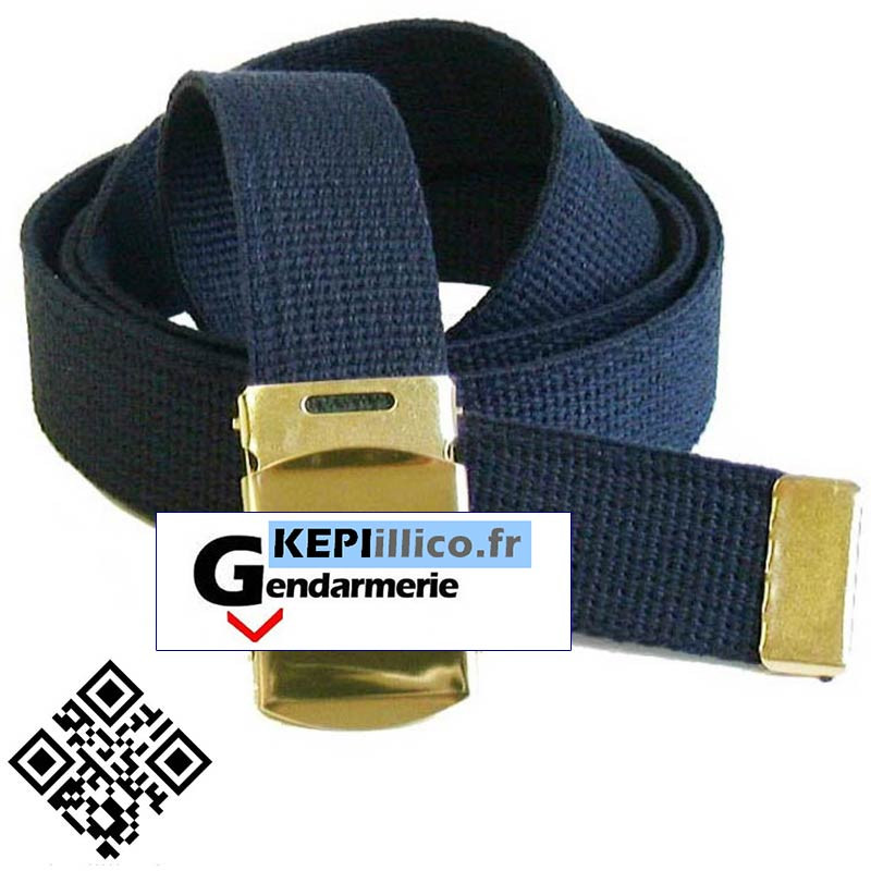 Ceinture sangle Bleu Marine GENDARMERIE boucle Or
