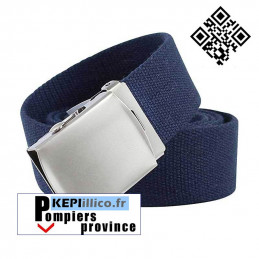 Ceinture sangle Bleu Marine POMPIERS PROVINCE boucle Argent