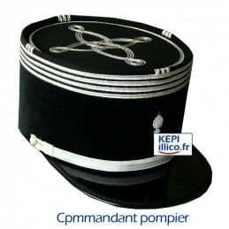 KEPI COMMANDANT SAPEURS-POMPIERS vue trois
