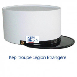 Képi BLANC TROUPE Légion Etrangere vue de profile