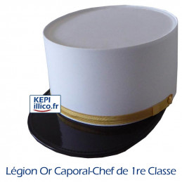KEPI BLANC LEGION CAPORAL-CHEF 1re CLASSE - Choix couleur jugulaire et boutons