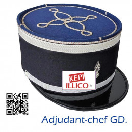 54.5 cm tour de tête  / 14.5 cm écartement visière - KEPI ADJUDANT-CHEF GENDARMERIE DEPARTEMENTALE