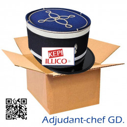 54.5 cm tour de tête  / 14.5 cm écartement visière - KEPI ADJUDANT-CHEF GENDARMERIE DEPARTEMENTALE