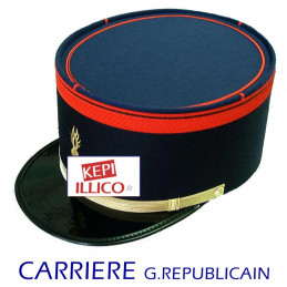 54.5 cm tour de tête  / 14.5 cm écartement visière - KEPI CARRIERE GARDE REPUBLICAIN EN STOCK EXPEDITON DE SUITE