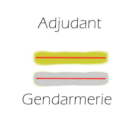 Gendarmerie accessoires d'uniforme grade Adjudant